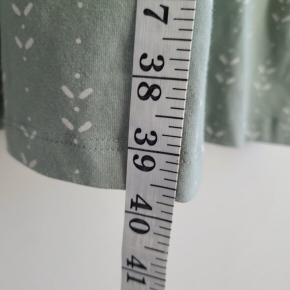 NorthStyle T-shirt Dress 1X Green Floral Print Jersey Knit Pockets Knee Casual - Picture 10 of 11